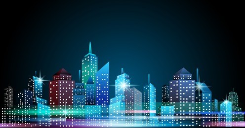 night cityscape skyline