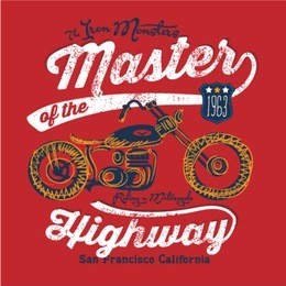 motorcycle illustration with embroidery effect. vintage t-shirt design. grunge look. old style. vector illustration. grunge effect in separate layer