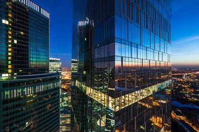 modern business skyscrapers, high-rise buildings, business center.