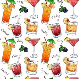 color pattern new era drinks, various alcoholic cocktails