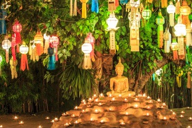 buddha in wat phan tao temple at chiang mai thailand