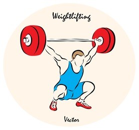vector illustration. illustration shows a summer olympic sports. weightlifting