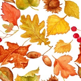 colorful background of autumn leaves. seamless pattern with colorful autumn leaves. colorful background of autumn leaves.