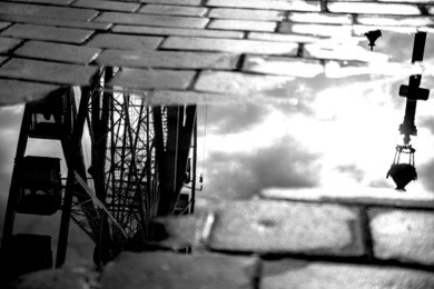 paris reflected in water 