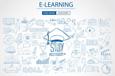 educational and learning concept with doodle design style :teaching solution, studies, creative ideas. modern style illustration for web banners, brochure and flyers.