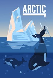 arctic nature. vector flat illustration