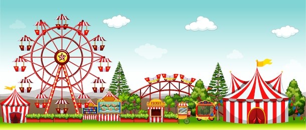amusement park at daytime illustration