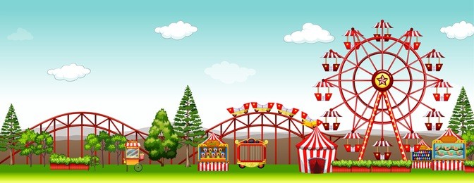 amusement park at day time illustration