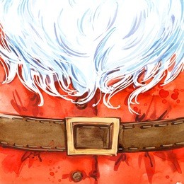 watercolor santa claus. santa claus background. 