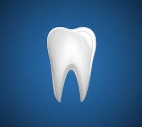 tooth isolated on dark background.