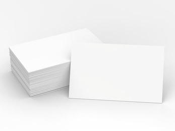3d rendered stack of blank name cards