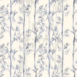  hand-drawn watercolor seamless pattern with bamboo plant drawing. repeated background with bamboo