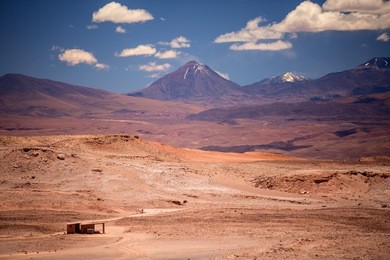 beautiful view on the volcano licancabur near san pedro de atacama, chile, south america