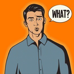 surprised man pop art retro style vector illustration. comic book style imitation