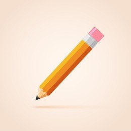 orange thick pencil with eraser.