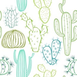 seamless pattern with cactus. vector illustration.