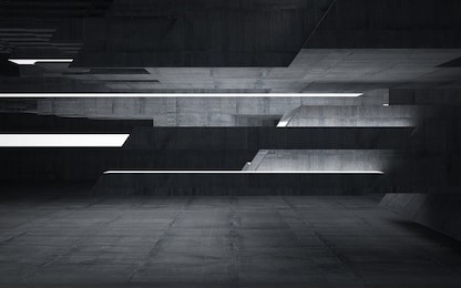 empty dark abstract concrete room interior. 3d illustration. 3d rendering.