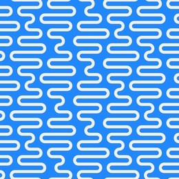 vector seamless rounded dna helix shape white wavy vertical lines on blue abstract background pattern