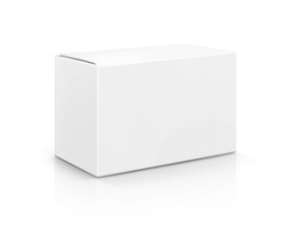blank packaging white cardboard box isolated on white background with clipping path, ready for packaging design