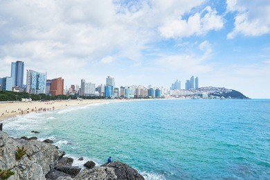 haeundae beach is busan's most popular beach because of its easy access from downtown busan. and it is one of the most famous beaches in south korea.