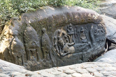 kbal spean stone carvings in angkor wat, cambodia