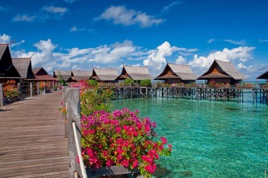 a man-made kapalai island exotic tropical resort in the middle of ocean
