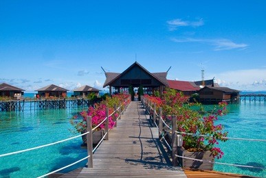 a man-made kapalai island exotic tropical resort in the middle of ocean