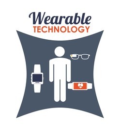 wearable technology concept with gadget design, vector illustration 10 eps graphic.
