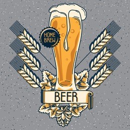 home brew craft beer emblem