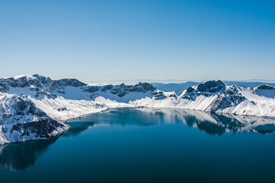 heaven lake summit of changbai moutain in winter season ,jilin ,