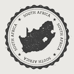 south africa. hipster round rubber stamp with south africa map. vintage passport stamp with circular text and stars, vector illustration
