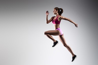 girl athlete running
