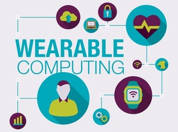 wearable computing or wearable computer vector illustration of body-borne computers and machine intelligence.