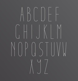 minimal font symbol icon alphabet a through z.  light font, vector alphabet letters design. 