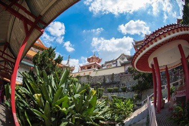 kek lok si chinese temple the best temple in penang in fisheye