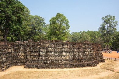 terrace of the leper king at angkor thom complex, siem reap, cambodia
