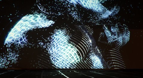 abstract background  blur.  defocused entertainment concert lighting on stage.