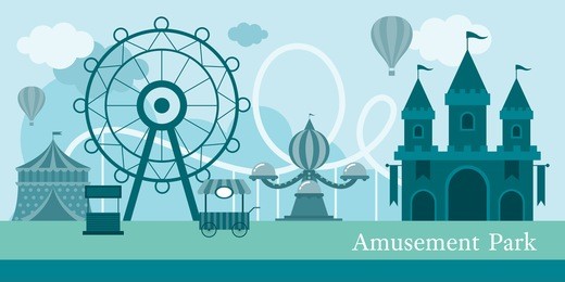 amusement park mono color, carnival, fun fair, circus, day scene festival