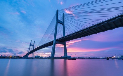 phumy bridge over sunset, ho chi minh city, vietnam