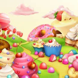 sweet landscape vector background
