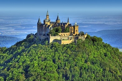 a photography of the beautiful castle hohenzollern in germany