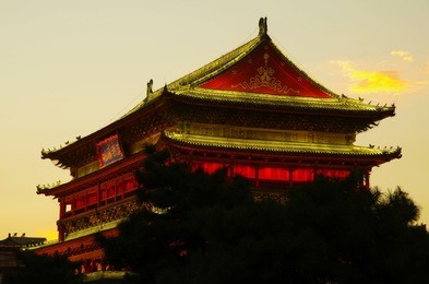 xi 'an drum tower at night