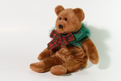 cute toy bear with christmas gift
