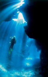 diver and sunlight