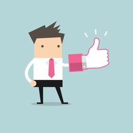 businessman with  thumbs up sign