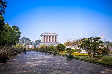 ho chi minh mausoleum in hanoi, vietnam's capital