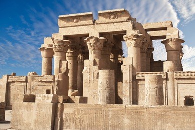 ruins of the temple of kom ombo, egypt 