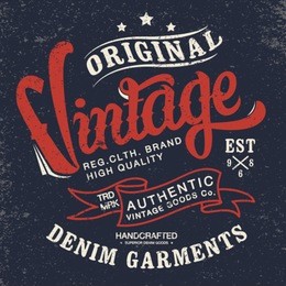 vintage denim wear tee print design