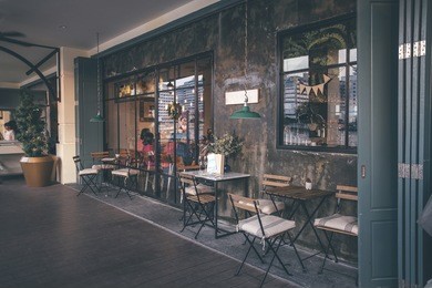 front of coffeehouse