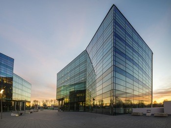 modern office building in the evening